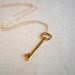 pendragon...gold tone skeleton key & 14k gold filled necklace