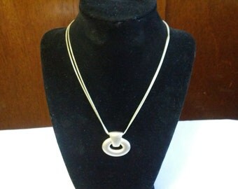 Express brushed silver metal necklace