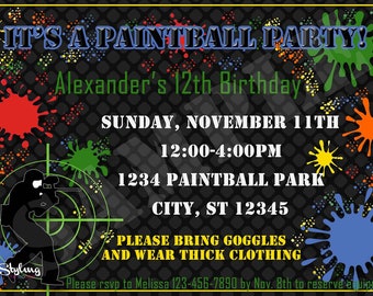 Paintball Party Invitation