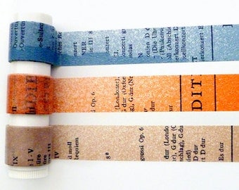 Classiky old book washi tape set (1 metre per design, 3 metres in total)