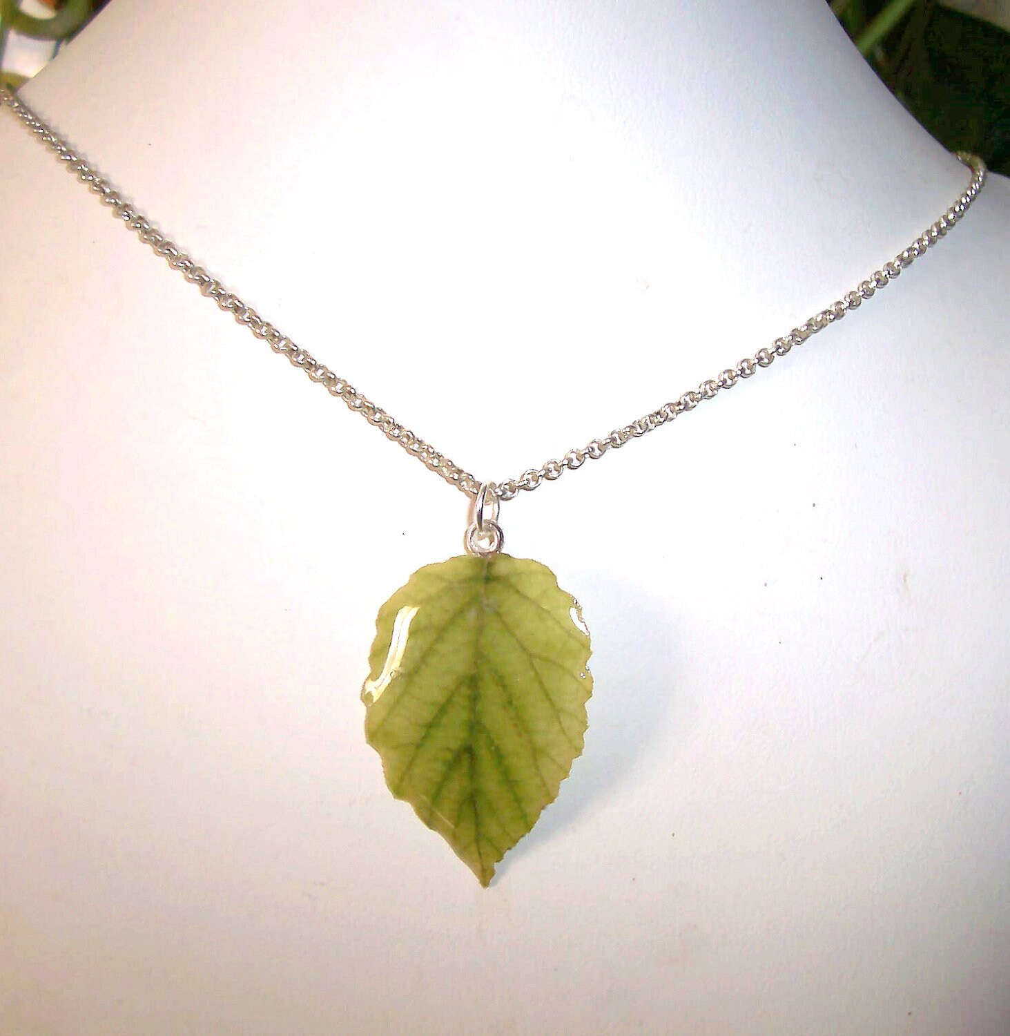Real Leaf Resin Necklace N3