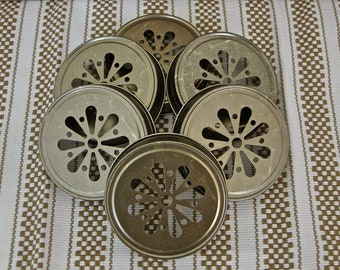 Daisy Cut Mason Jar Lids - 6 Lids Only - Antique Gold,,,,DLG-6
