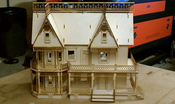 Victorian Farmhouse  HALF INCH Scale Dollhouse  kit 9 rooms