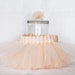 Peach /coral and ivory handmade tutu skirt (newborn-3 months) with tulle flower corsage/ photo props