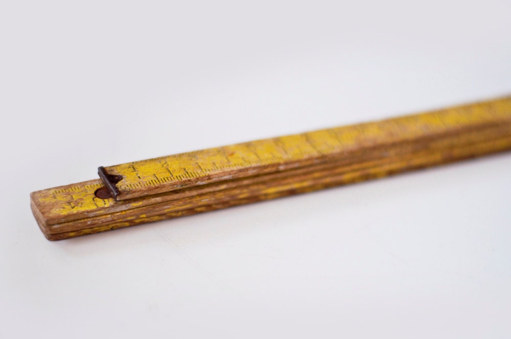 Vintage Wooden Folding Ruler
