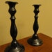 Brass Black Upcycled Candlesticks