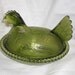 vintage Green Indiana Depression glass HEN ON NEST hob nail glass Free Shipping