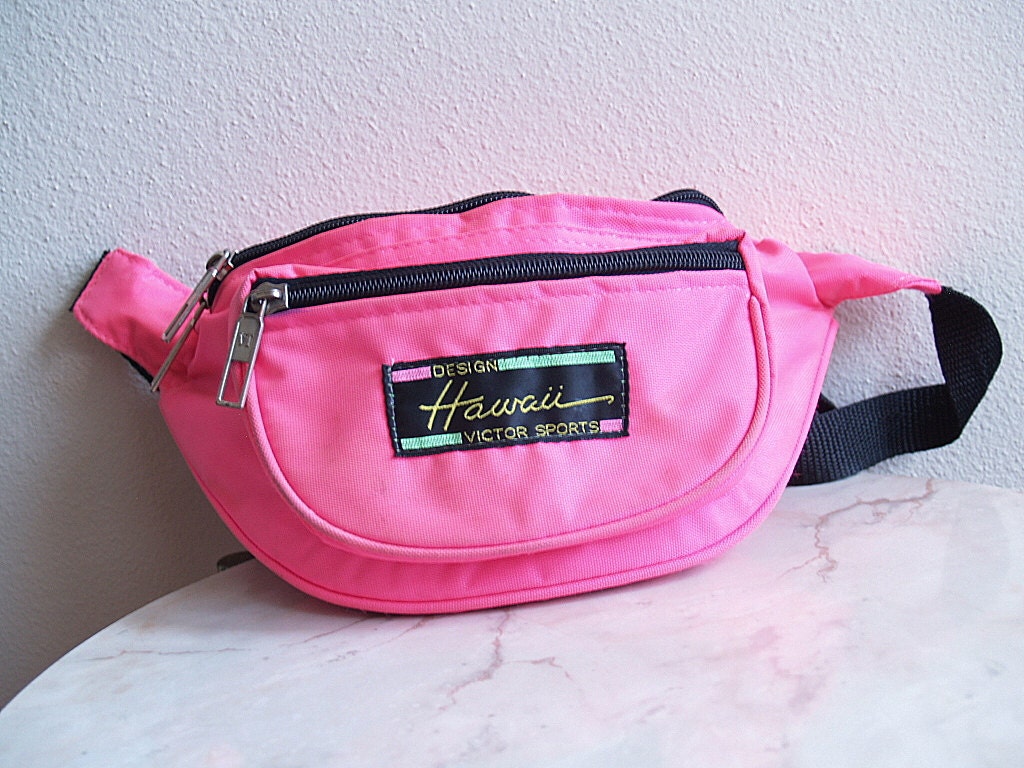 Vintage 90&#39;s Neon Pink Fanny Pack by LSBMARKET on Etsy