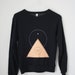 s / THE PYRAMID.EYE N.1 / new age drop shoulder sweater / black . peach