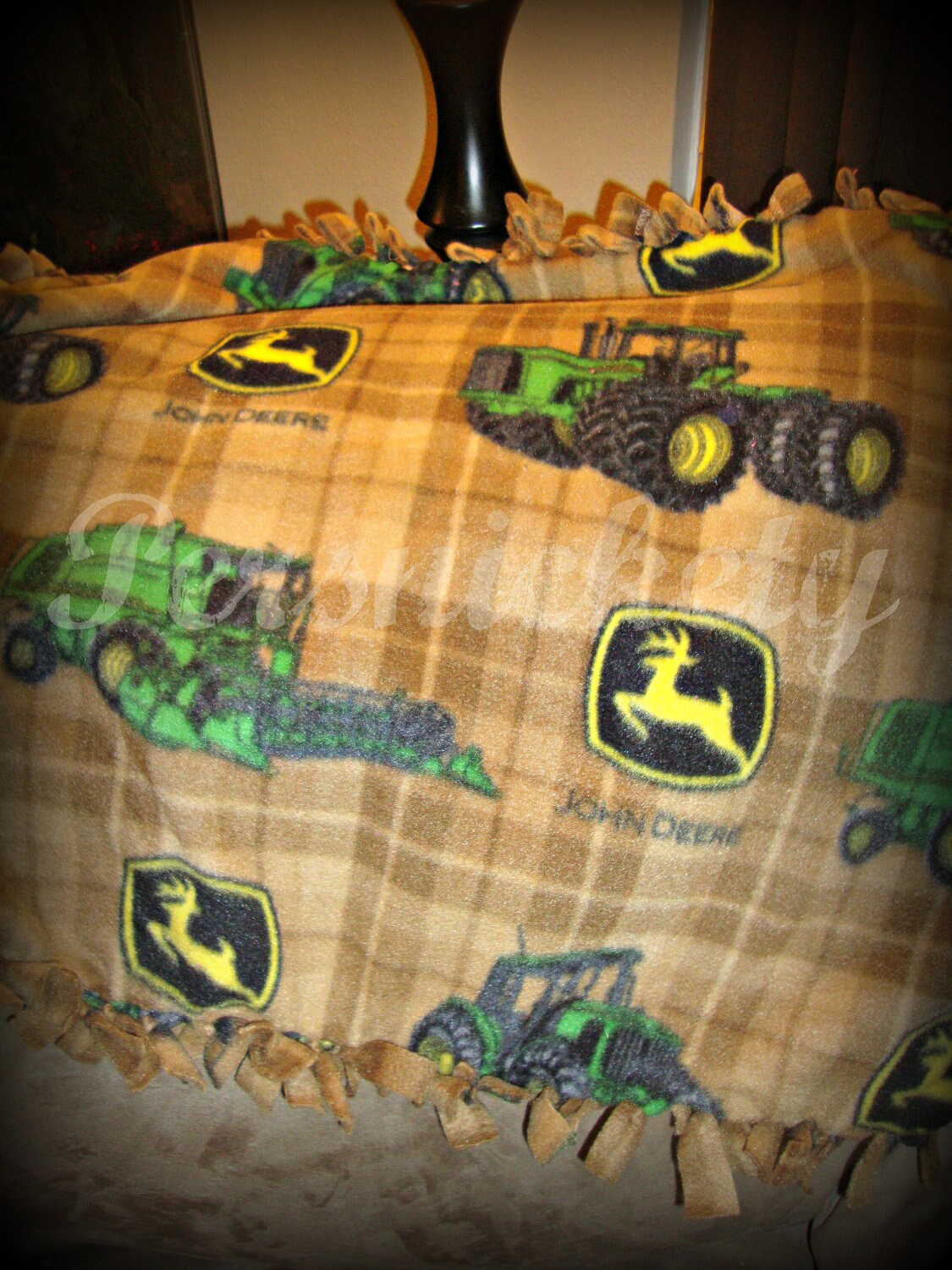 John Deere Fleece Blanket by PersnicketyCraft on Etsy