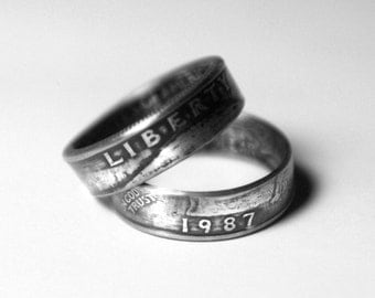 30th-1987 Coin Ring 30th Birthday Gift 30th Anniversary Gift Coin Jewelry Made From A 1987 Quarter