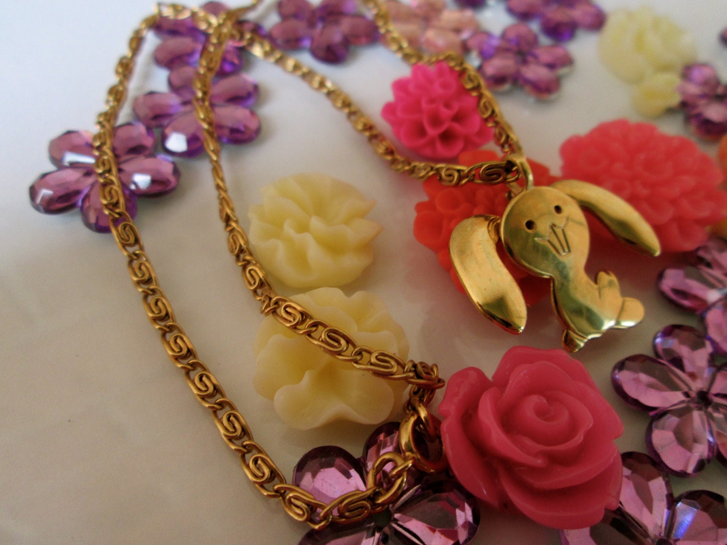 Avon Bunny Necklace Child Necklace Kids Vintage Jewelry