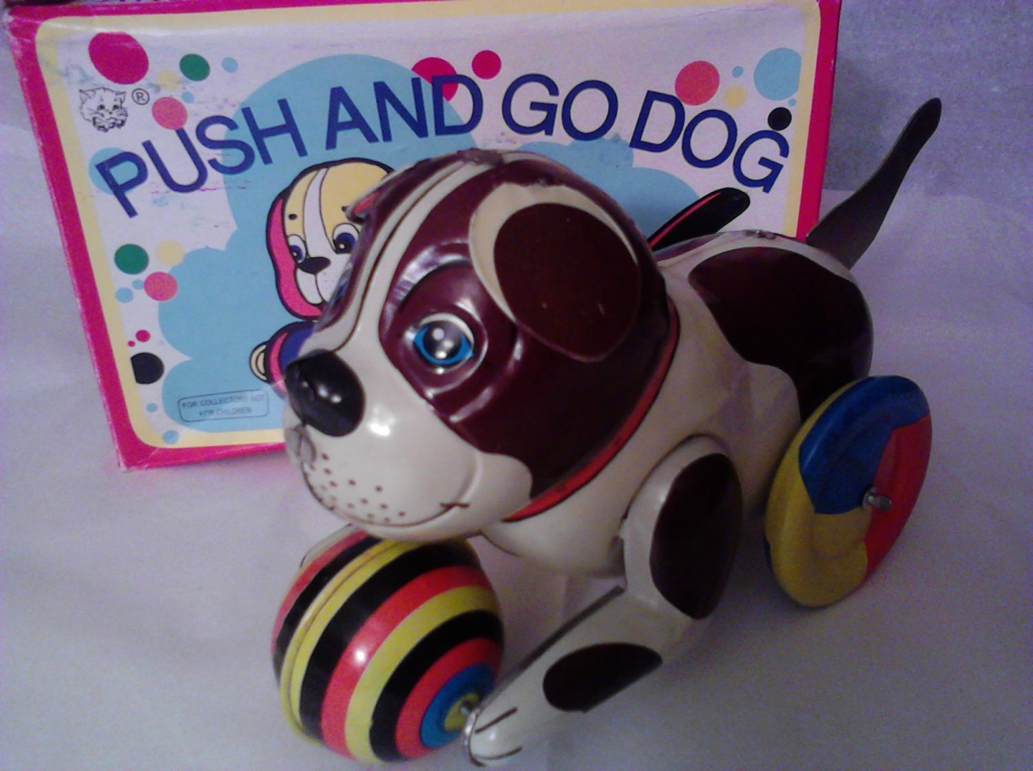 Vintage Push And Go Dog Toy Metal Collectible