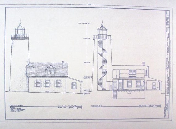 Michigan Lighthouse Blueprint By Blueprintplace On Etsy