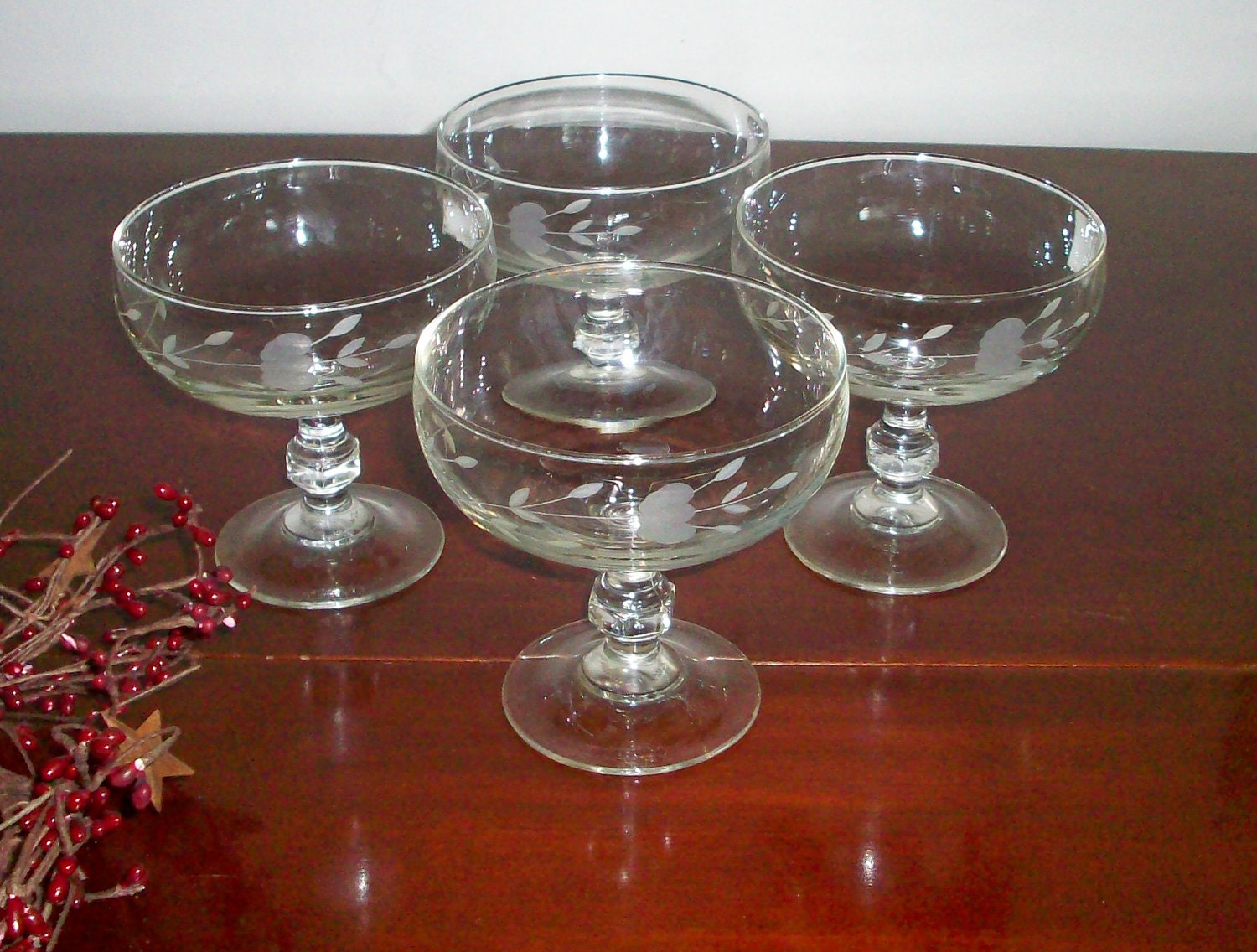 Crystal Ice Cream Dessert Dishes Princess House by