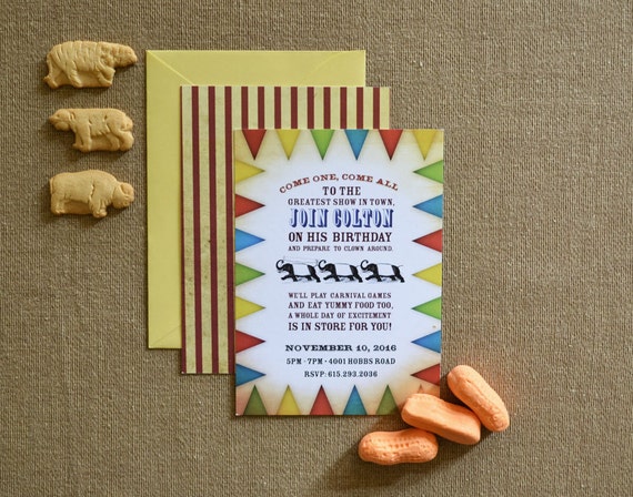 Circus Invitation for Birthday Party Il_570xn