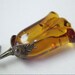 Vintage Genuine Amber Sterling Silver Rose Brooch Pin