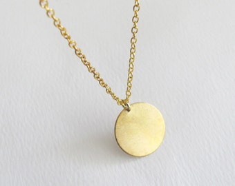 Gold Coin Necklace, Dainty Necklace, Small Necklace, Thin Necklace, Bridesmaid Necklace, Simple Necklace, Bridesmaid Gift