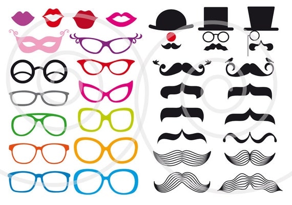 Clip Art Photo Booth Clip Art mustache clipart photo booth props digital clip art by illustree set printable for wedding