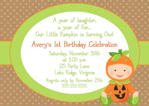 Printable Pumpkin Baby Invitation Il_570xn