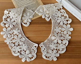 retro Cotton Lace Collar applique, fake collar, vintage lace collar applique