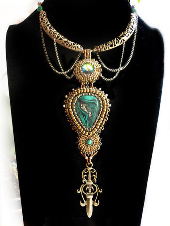 The Perfect Weapon Embroidery necklace with tagilit and