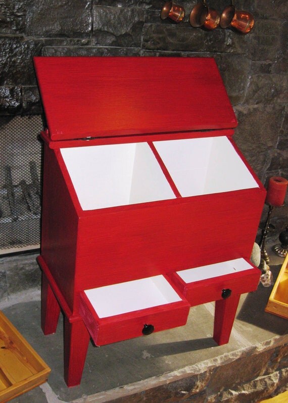 Primitive Potato & Onion Bin with Seed Drawers