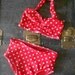 Red and white polka dot Girls retro swimsuit bikini two piece made to order sizes 2-12