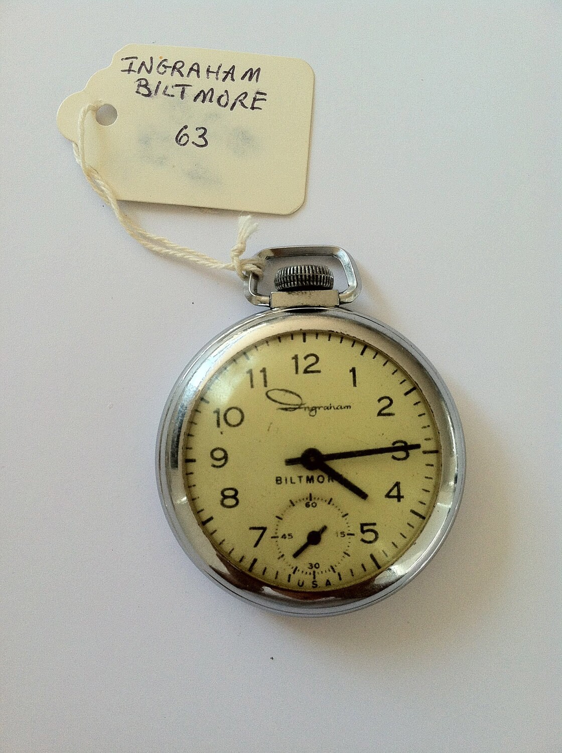 Antique Ingraham Biltmore 63 pocket watch