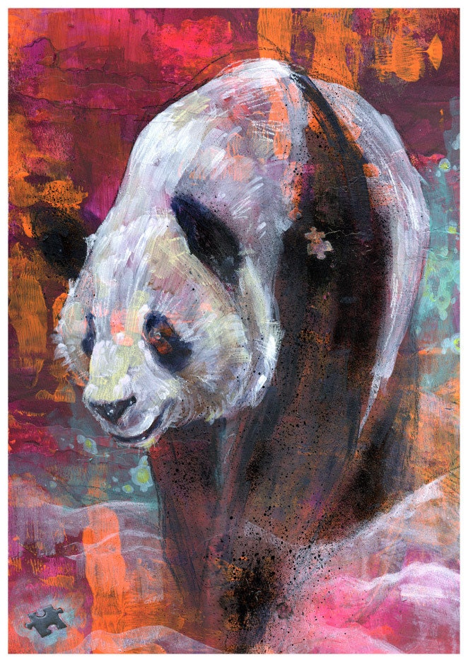 Panda Art Print Panda Wall Art Panda Poster Wall Decor