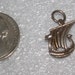 Dragon Ship Charm Pendant-Vintage Sterling 925 Silver-European 1940's-Scandinavian Norway Denmark Nordic Viking Longship Boat