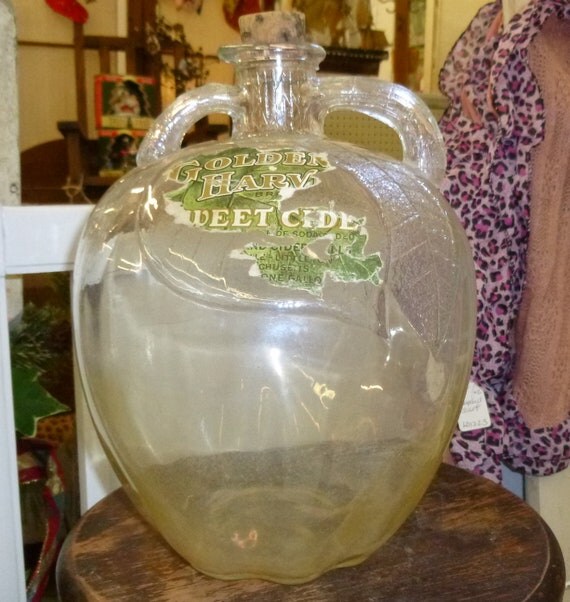 Items similar to Antique Sweet Cider, Apple Shaped Jug Bottle on Etsy
