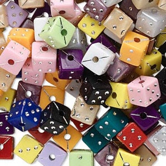 LAST CHANCE Bead Small Acrylic Dice Bead 6mm Set of 20
