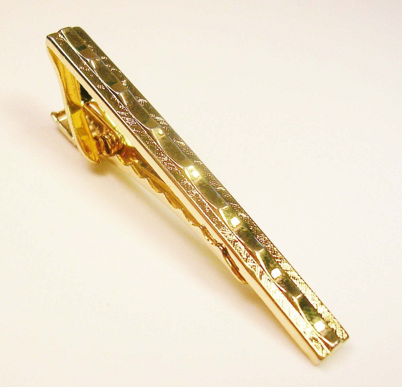 Vintage Tie Clip Tie Bar Gold Tone Mens Jewelry