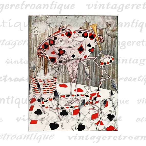 Tea Party Alice in Wonderland Digital Image by VintageRetroAntique