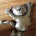 Vintage Signed JJ Brooch/Pin Bronze pewter Jump for Joy Cat