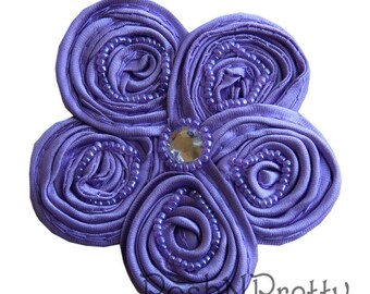 Pcs SWIRL Satin Bead flowers - 3 inches - CUSTOM Design - LAVENDAR ...