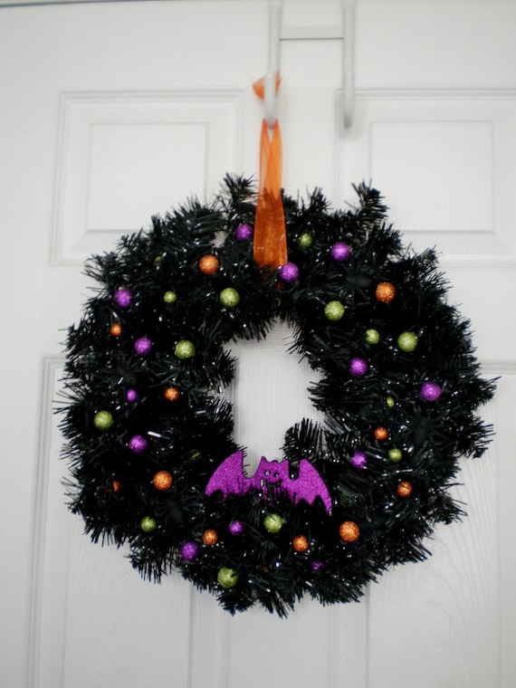 18in halloween tinsel garland wreath 18in halloween tinsel garland wreath