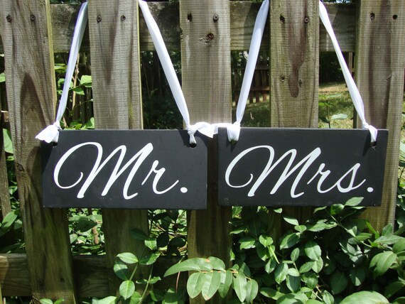 Weddings signs MR. & MRS. chair signs photo by SignSimplicity