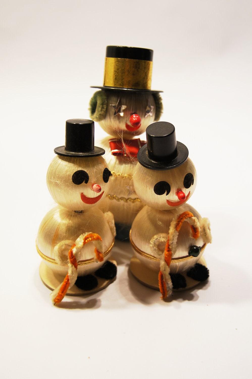 3 Vintage Holiday Snowmen Christmas Decoration