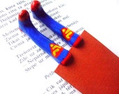 Superhero socks bookmark- Superman socks bookmark- Superman- Movie hero for kids- Gift for kids, childrens- Kids present- Childrens present