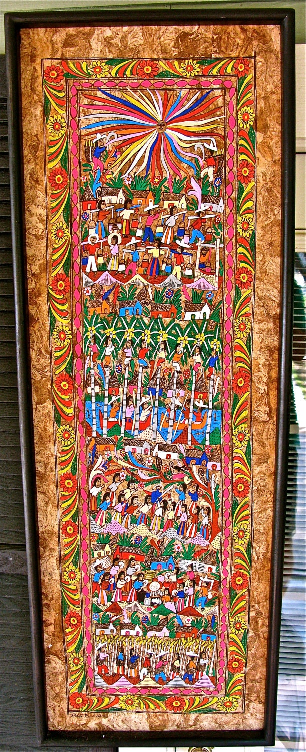 Vintage Mexican Bark Art Amate Painting Signed   Il Fullxfull.369213416 Bqjt 