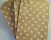 Favor Bag-- (24) KRAFT and WHITE Polka Dot Party Favor Bags (5x7):Popcorn bag, Polka Dot Bag, boutique/bakery bag, Carnival Party, DIY Il_170x135
