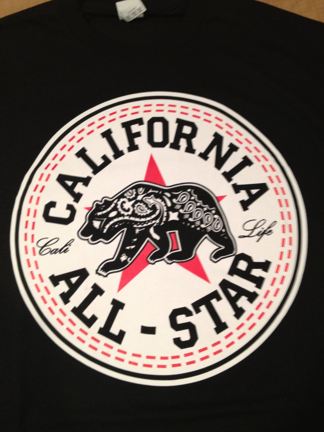 Large Black T-shirt California All Stars by CheerLover2Worlds