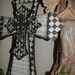 4 tiered Black & White Stunning Cross