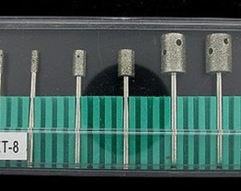 8 piece shanked core drill set for flex shaft machine 3/32inch shaft