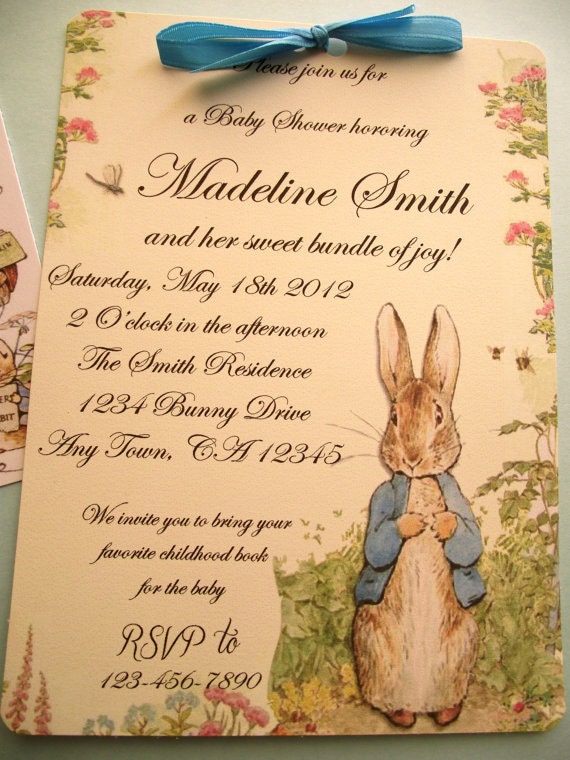 Items similar to Peter Rabbit Vintage Style Baby Shower or ...