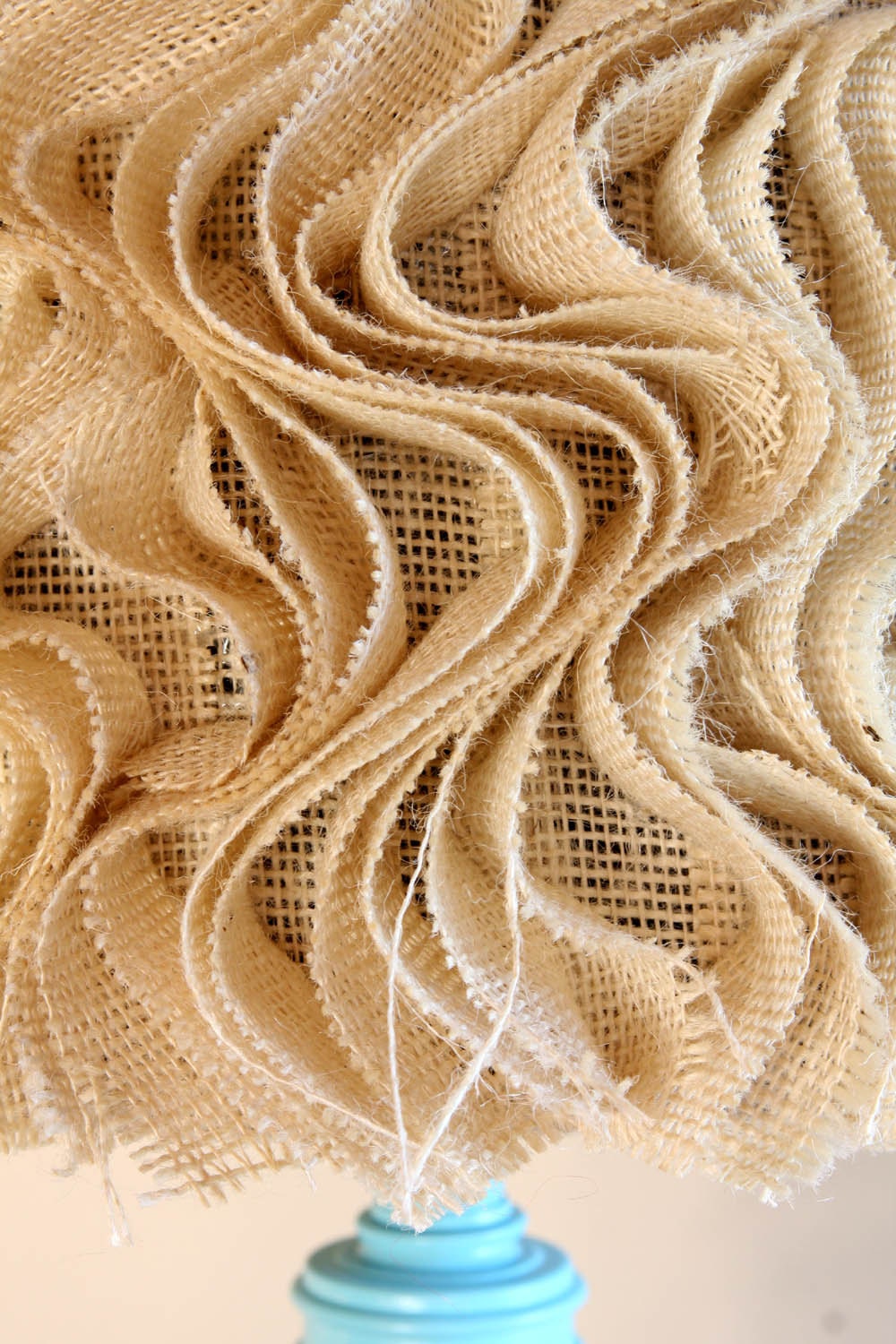 Large Burlap Lamp Shade Ruffle Burlap Lampshade Upcycled