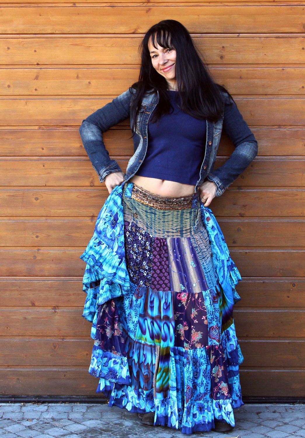 very wide tribal gypsy skirt