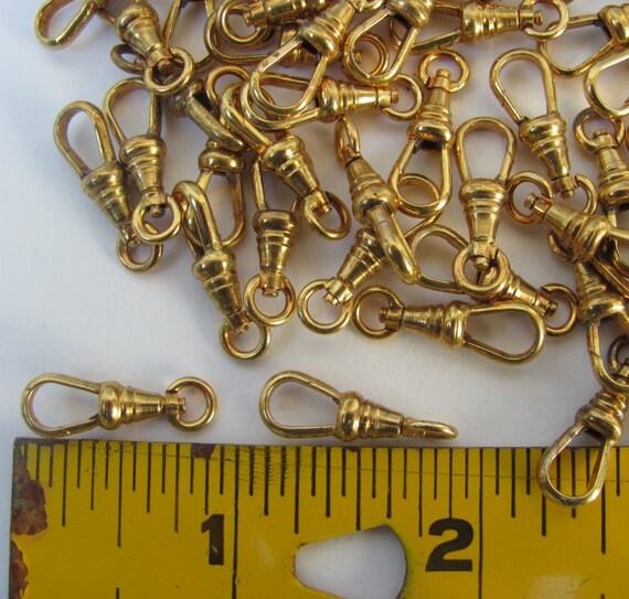 Pocket watch chain end Antique clasp swivel clip. bulk dog